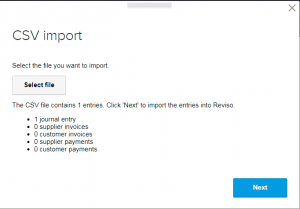select import of data window