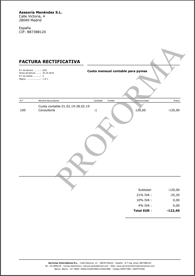 Emitir Factura Rectificativa Reviso Contabilidad Online