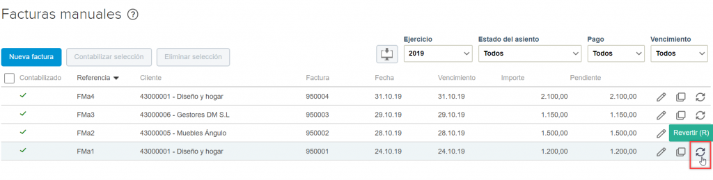 Rectificar factura emitida