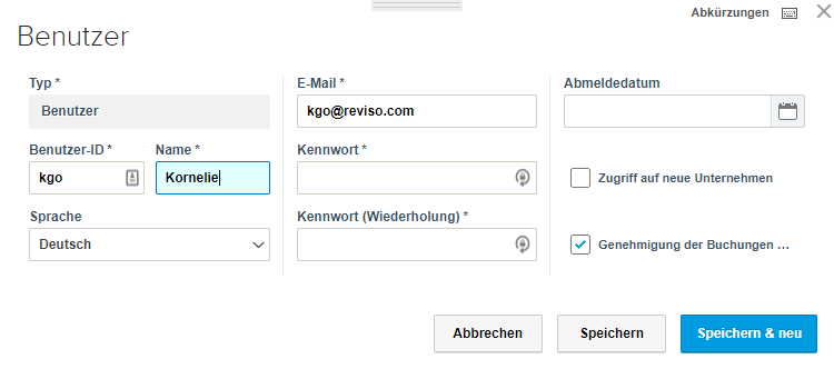 Reviso Hilfe DE - Wie kann ich neue Benutzer erstellen?