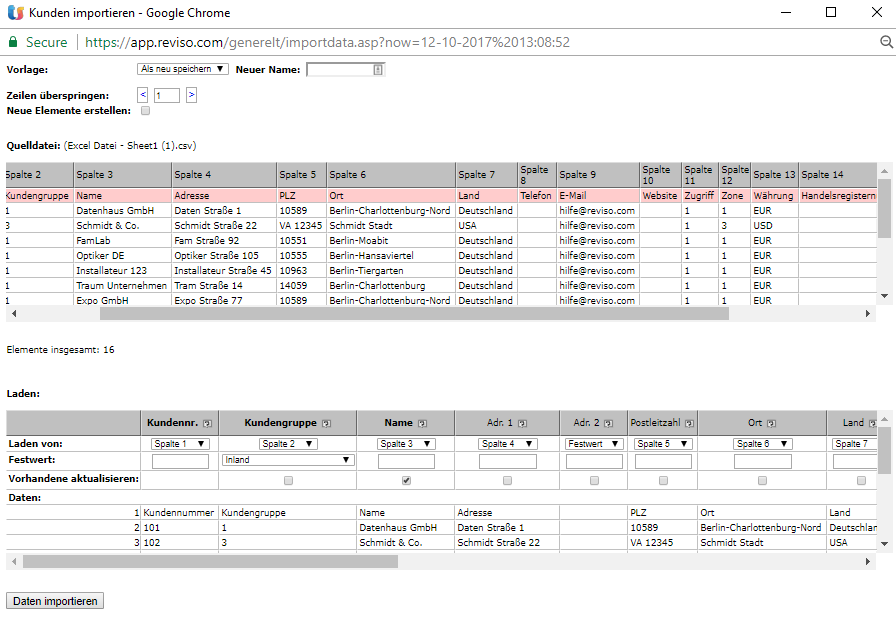Reviso Hilfe De Wie Kann Ich Meine Kunden Importieren
